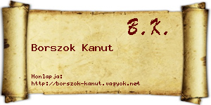Borszok Kanut névjegykártya